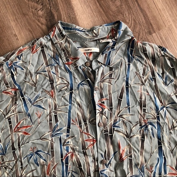 Men’s Moda Campia Moda bamboo print short sleeve button up shirt size XXL - Picture 3 of 5